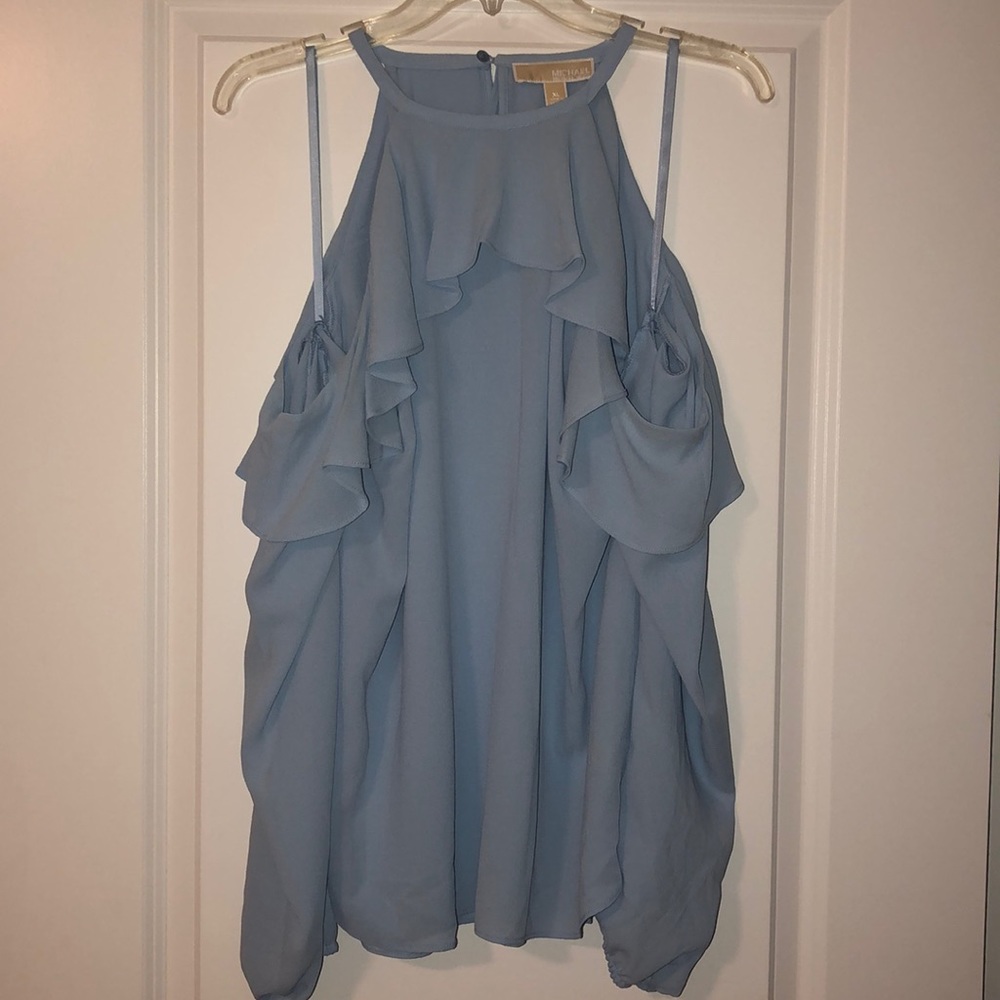Cold Shoulder Ruffle Flounce Top